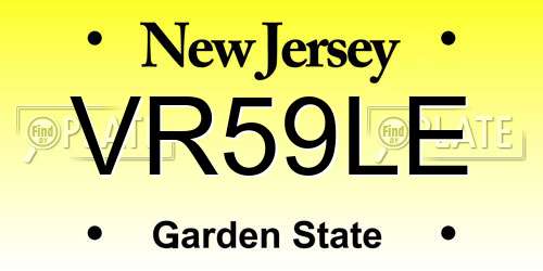 VR59LE New Jersey License Plate