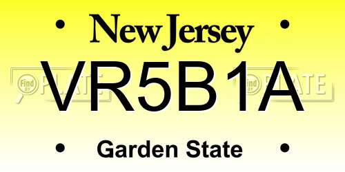 VR5B1A New Jersey License Plate