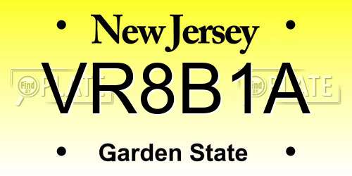 VR8B1A New Jersey License Plate