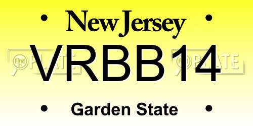 VRBB14 New Jersey License Plate