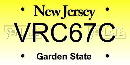 VRC67C New Jersey License Plate