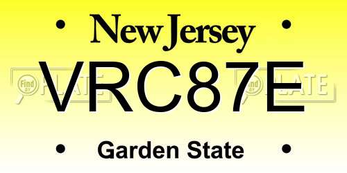 VRC87E New Jersey License Plate