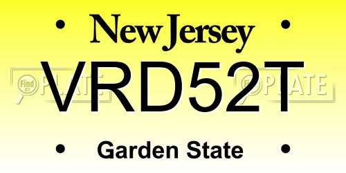 VRD52T New Jersey License Plate