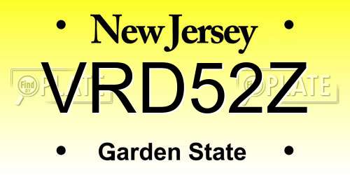 VRD52Z New Jersey License Plate