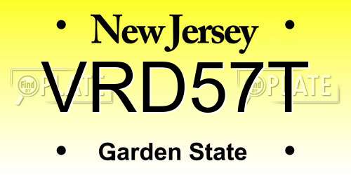 VRD57T New Jersey License Plate