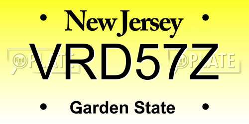 VRD57Z New Jersey License Plate
