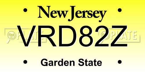 VRD82Z New Jersey License Plate
