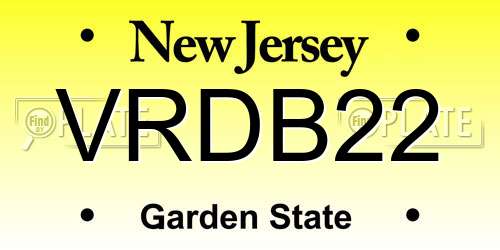 VRDB22 New Jersey License Plate