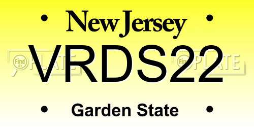VRDS22 New Jersey License Plate