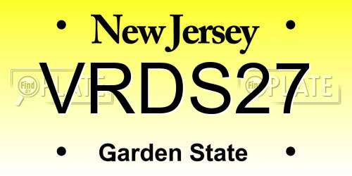 VRDS27 New Jersey License Plate