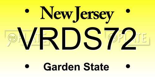 VRDS72 New Jersey License Plate