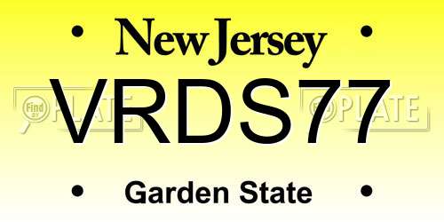 VRDS77 New Jersey License Plate