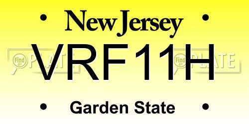 VRF11H New Jersey License Plate