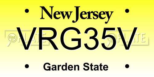 VRG35V New Jersey License Plate