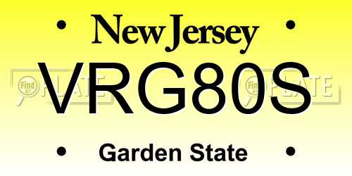 VRG80S New Jersey License Plate