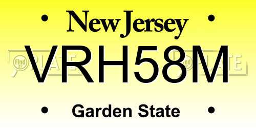 VRH58M New Jersey License Plate