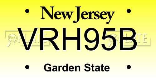 VRH95B New Jersey License Plate