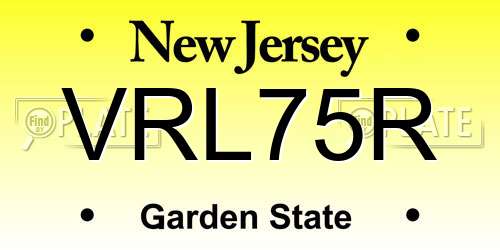 VRL75R New Jersey License Plate