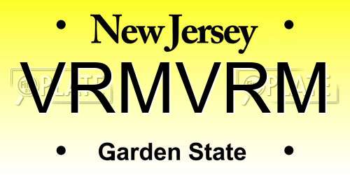 VRMVRM New Jersey License Plate
