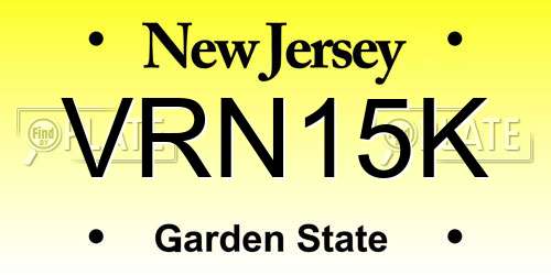 VRN15K New Jersey License Plate
