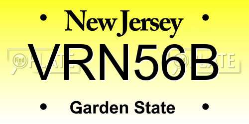VRN56B New Jersey License Plate
