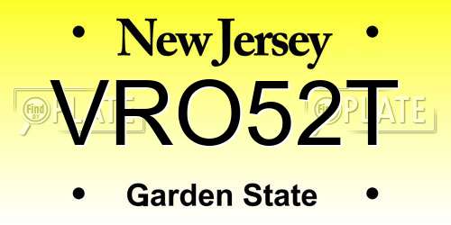 VRO52T New Jersey License Plate