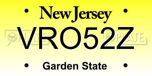VRO52Z New Jersey License Plate