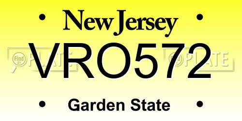 VRO572 New Jersey License Plate