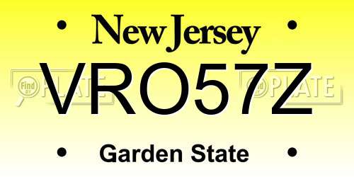 VRO57Z New Jersey License Plate