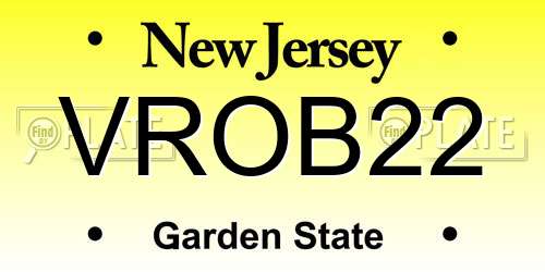 VROB22 New Jersey License Plate