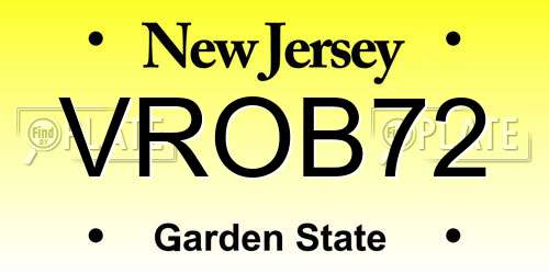 VROB72 New Jersey License Plate