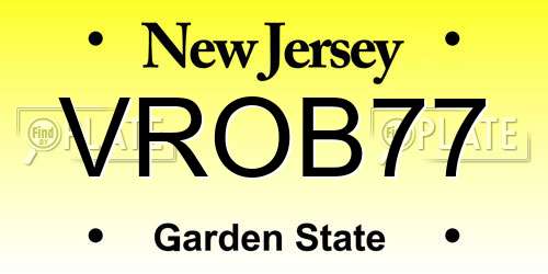 VROB77 New Jersey License Plate
