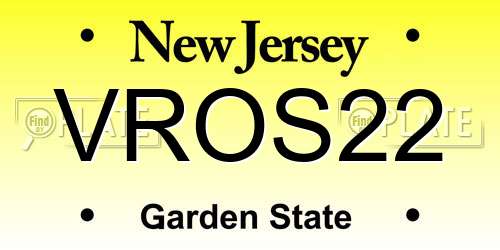 VROS22 New Jersey License Plate