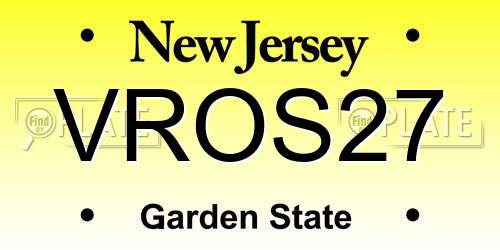 VROS27 New Jersey License Plate