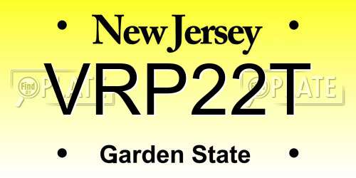 VRP22T New Jersey License Plate