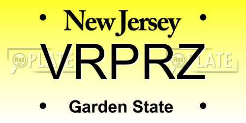 VRPRZ New Jersey License Plate