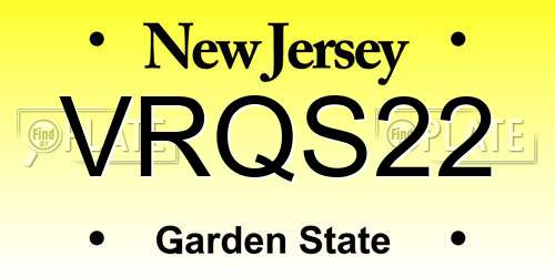 VRQS22 New Jersey License Plate