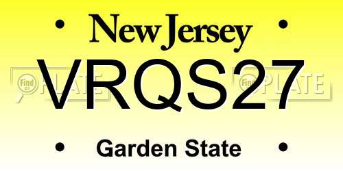 VRQS27 New Jersey License Plate