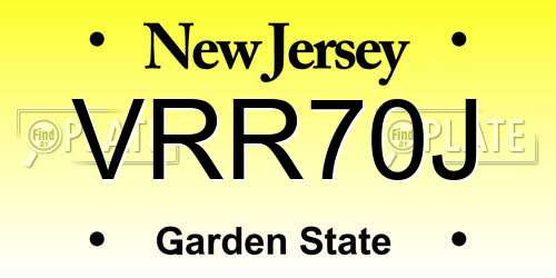 VRR70J New Jersey License Plate