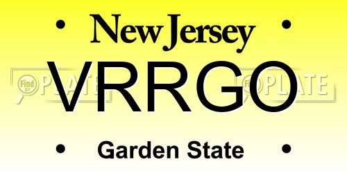 VRRGO New Jersey License Plate