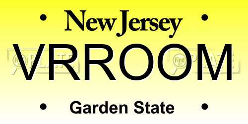 VRROOM New Jersey License Plate