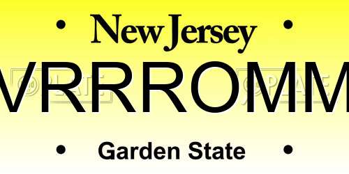 VRRROMM New Jersey License Plate