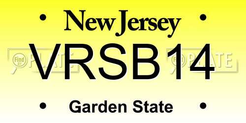 VRSB14 New Jersey License Plate