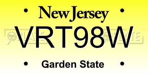VRT98W New Jersey License Plate