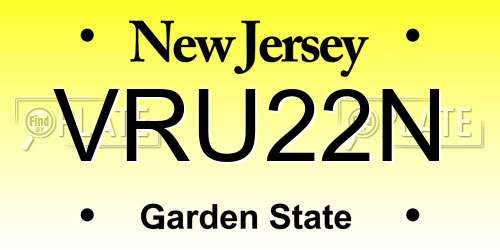 VRU22N New Jersey License Plate