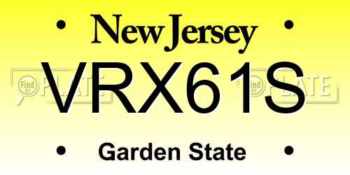VRX61S New Jersey License Plate