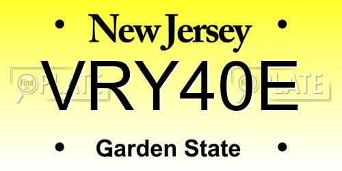 VRY40E New Jersey License Plate