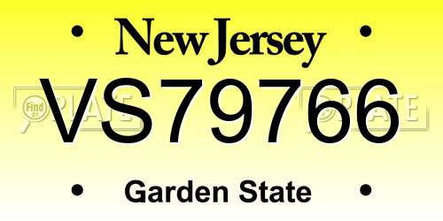 VS79766 New Jersey License Plate