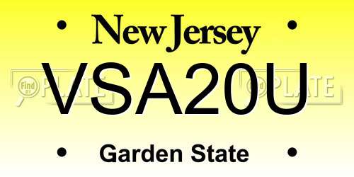 VSA20U New Jersey License Plate
