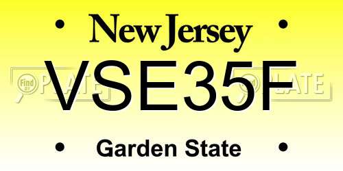 VSE35F New Jersey License Plate